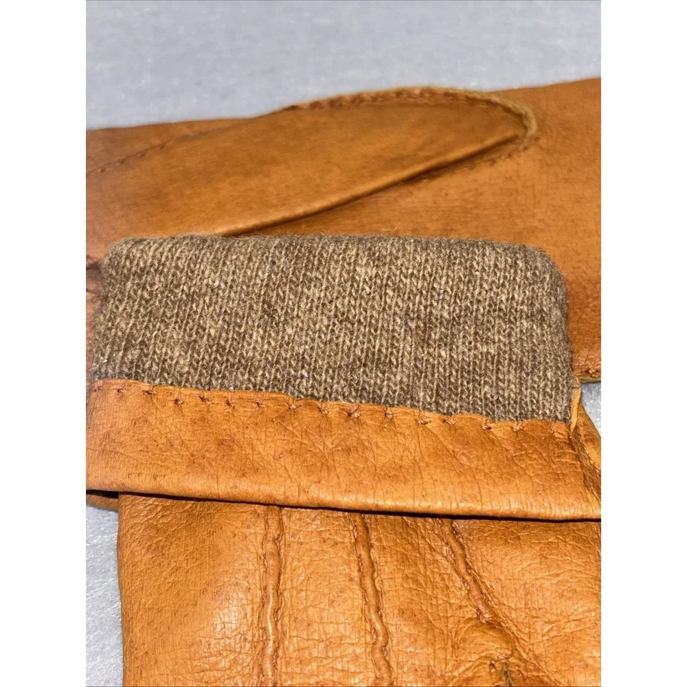Vintage ARIS Leather Gloves Cashmere Lined Brown NWOT‎ Made In Hungary Women's 7